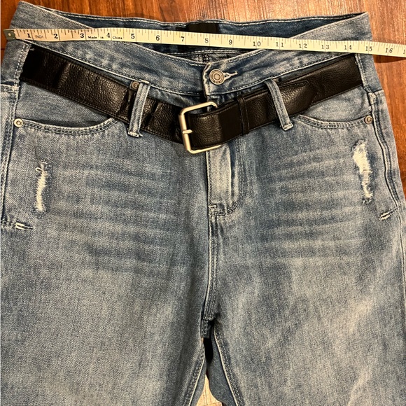 RtA Dexter Belted Boyfriend Jeans Light Blue Denim Size M - Picture 6 of 7